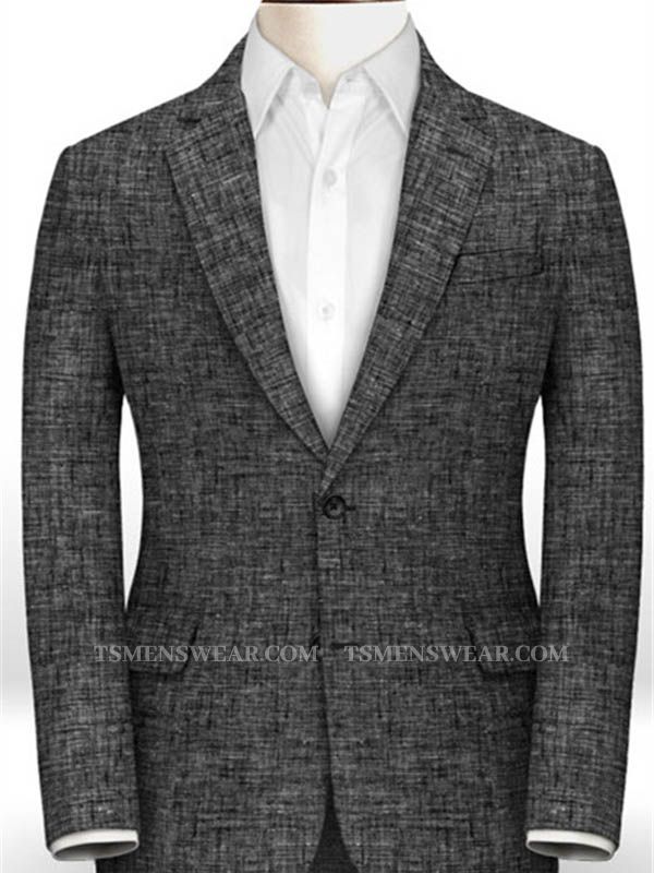 Linen Summer Beach Wedding Groom Tuxedo | Handsome Slim Fit Men Suits