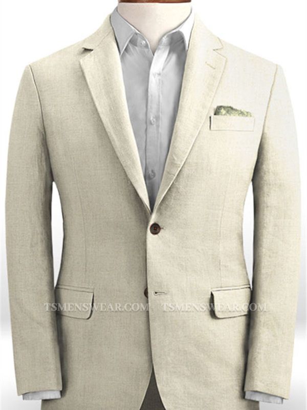 Khaki Notched Lapel Wedding Suits | Slim Fit Casual Two Pieces Tuxedos