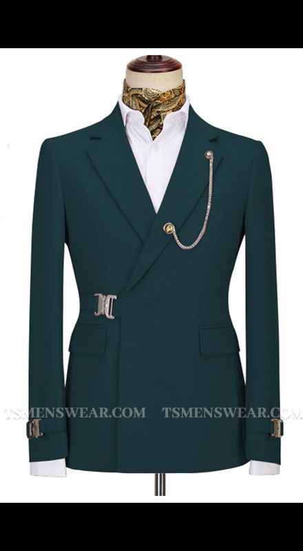 Gavin New Arrival Dark Green Two Pieces Notched Lapel Busibess Men Suits