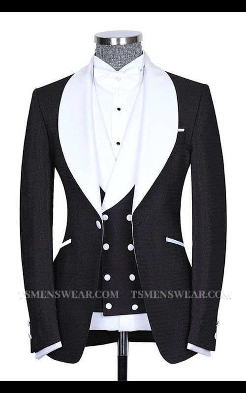 Tommy Black Shawl Lapel Slim Fit Fashion Wedding Men Suits
