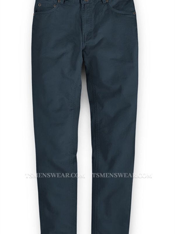 Latest Design Dark Blue Zipper Fly Casual Pants Mens Designer Trousers