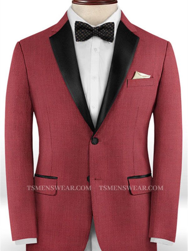 Slim Fit Red Two Pieces Tuxedos | Evening Party Prom Casual Two Pieces Men Suits