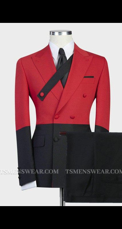 Griffin Red Double Breasted Slim Fit Stylish Men Suits for Prom