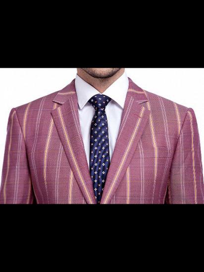 Modern Check Patten Red Purple Mens Suits_4