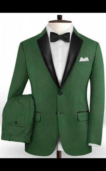 Dark Green Formal Men Suits | Two Pieces Bespoke Prom Tuxedo for Men_2