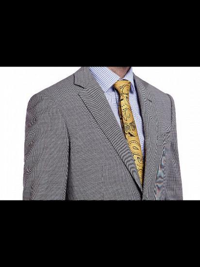 Traditional Grey Houndstooth Mens Suits_5