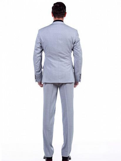 Affordable Notch Lapel Solid Light Grey Mens Suits Sale for Business_3