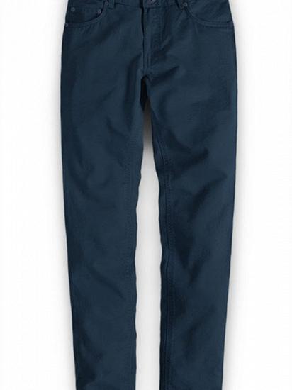 Navy Blue Male Business Pants with Zipper Fly_1