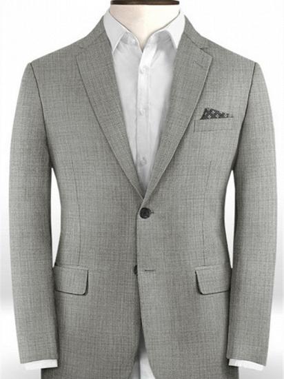 New High Quality Two Button Gray Tuxedos | Formal Business Prom Suits Online_1