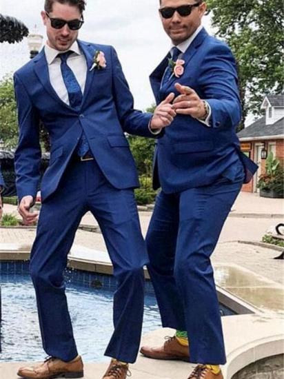Brody Navy Blue Notched Lapel Stylish Wedding Groomsmen Suits