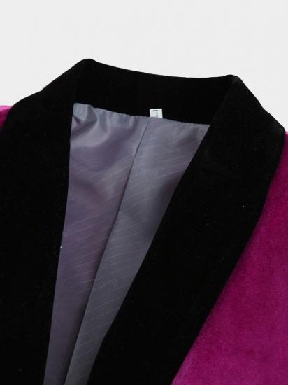 Magenta Pink Velvet Tuxedo Jacket | One Piece Blazer for Men_3