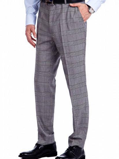 Popular Check Slim Suits Grey Mens Suits for Business_5