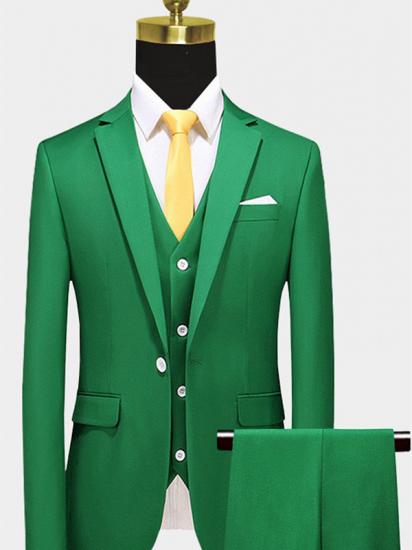 Three Piece Green Men Suits | Classic Notched Lapel Prom Suits_1