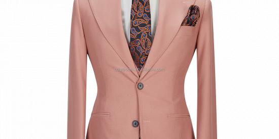 Ivan 3 Piece Coral Pink Two Buttons Peak Lapel Stylish Men's Suit_4