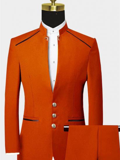 Orange Two Pieces Tuxedo for Men | Classic Fitted Men Suits_1