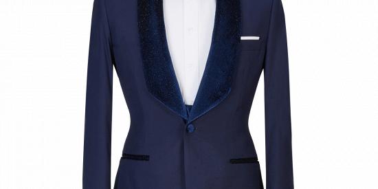 Dylan latest Design Navy Blue Best Fitted Three Pieces Sparkle Men Suits_2