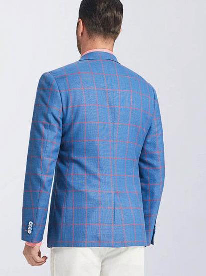Stylish Patch Pocket Blue Blazer Jacket | Pink Plaid Blazer for Men_2
