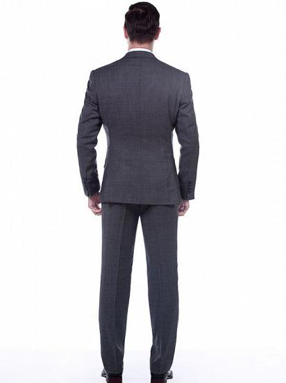 New Coming Dark Grey Plaid Slim Fit Suits for Men_3