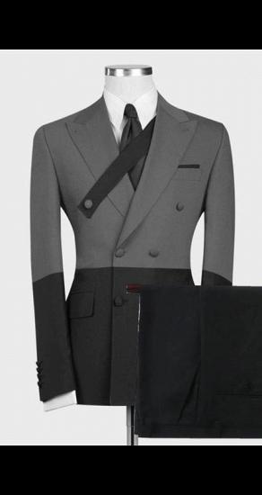 Kingston New Arrival Gray and Black Slim Fit Stylish Men Suits Online_1