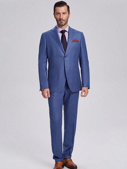 Ricky Elegant Patch Pocket Solid Blue Mens Suits_1