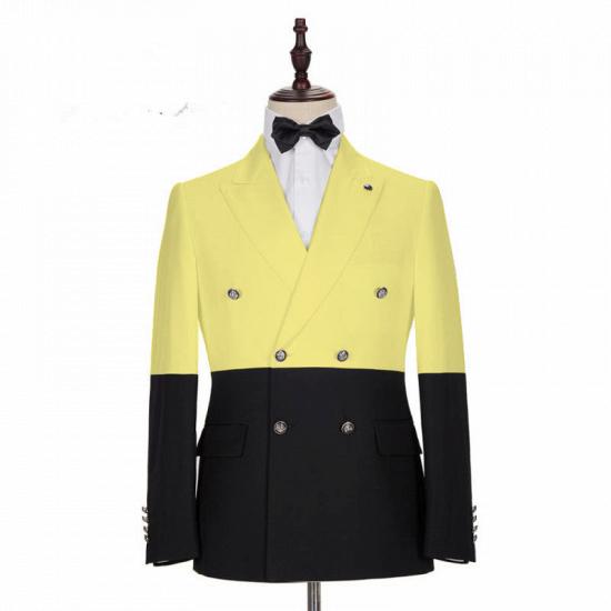 Taylor Yellow Fashion Slim Fit Double Breasted Prom Outfits for Guys_2