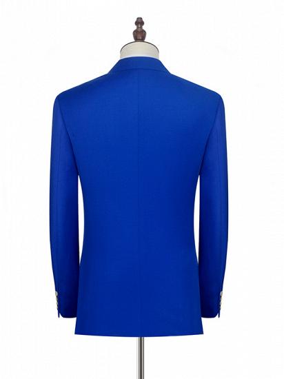 Peak Lapel Royal Blue Double Breasted Mens Suits | Six Buttons Stylish Leisure Suits_2