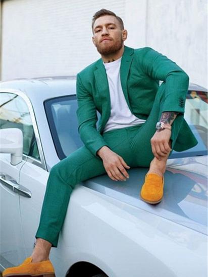 Luis Fashion Slim Fit Dark Green Two Pieces Prom Men Suits Onine_1