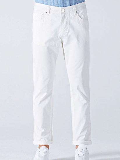 Fashionable White Cotton Solid Casual Mens Ninth Pants
