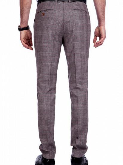 Stylish Grey Check Pattern Mens Suits | Flap Pocket Notch Lapel Suits for Formal_8