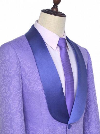Lavender Jacquard Silk Shawl Lapel Bespoke Prom Suits_4