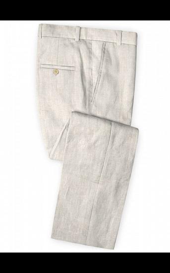 Hot Men Slim Fit Linen Groom Suits | Business Suits Solid Color Slim Tuxedo_3