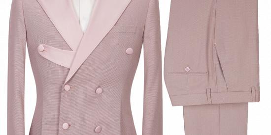 Christopher Stylish Pink Double Breasted Peaked Lapel Men Suits_2