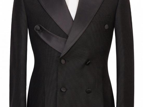 Gavin latest Design Black Double Breasted Peaked Lapel Best Fitted Men Suits_1