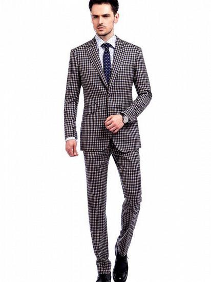 Peak Lapel Check Pattern Mens Premium Suits Sale Online