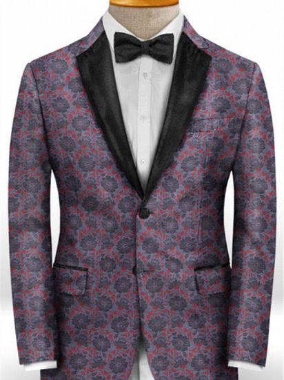 Flower Jacquard Men Suits for Boy | Newes Notch Lapel Prom Tuxedo