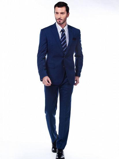 Modern Solid Navy Blue Mens Suits for Formal_1