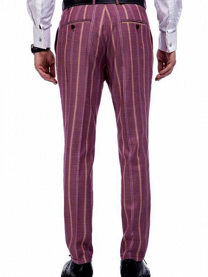 Modern Check Patten Red Purple Mens Suits_9