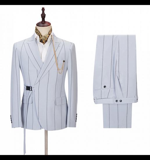 Damian Handsome Striped Peaked Lapel Men Suits Online_2