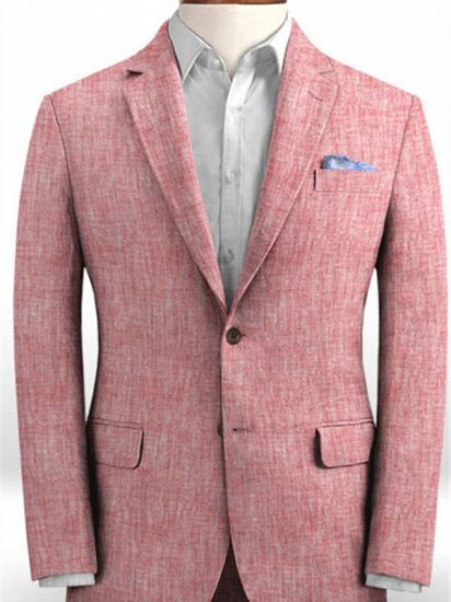 New Arrival Pink Prom Suits | High Quality Linen Tuxedo for Men_1