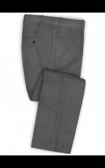 Grey Corduroy Men Suits with Two Pieces | Notched Laple Business Tuxedo_3