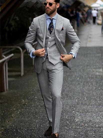 Bespoke Formal Mens Suits | Regular Grey Three-Piece Business Suits_1