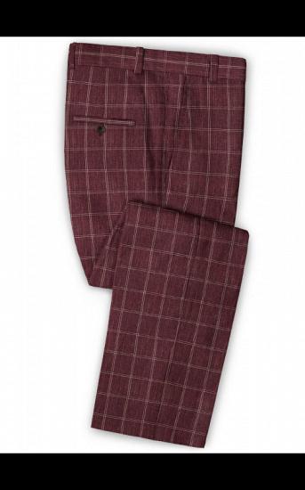 Mens Steelgrey Linen Two Piece Suit | Plaid Texture High Quality Prom Tuxedo_3