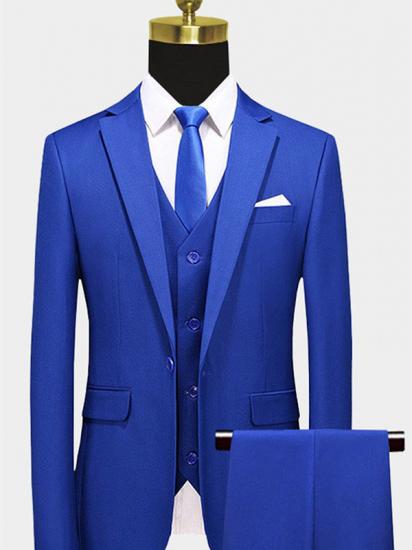 Royal Blue Notched Lapel Prom Suits | Formal Menswear with 3 Pieces_1