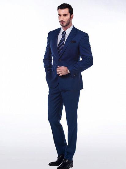 Modern Solid Navy Blue Mens Suits for Formal_2