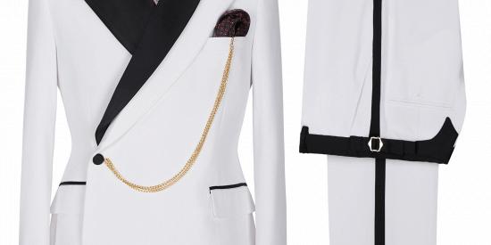 Adonis Fashion White Peaked Lapel Bespoke Wedding Suits for Men_2