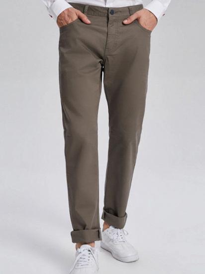 Fashionable Olive Green Cotton Roll-Up Cuff Mens Pants for Casual_1