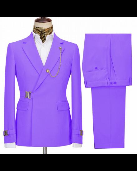 Devin Light Purple Two Pieces Simple Slim Fit Men Suits for Business_2