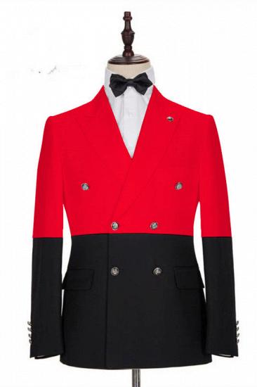 Mateo Red Double Breasted Peaked Lapel Men Suits for Prom_1