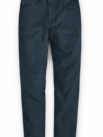 Latest Design Dark Blue Zipper Fly Casual Pants Mens Designer Trousers_1