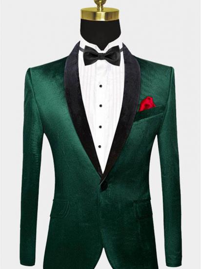 Green Velvet Tuxedo Jackets | Declan One Piece Prom Suits_1